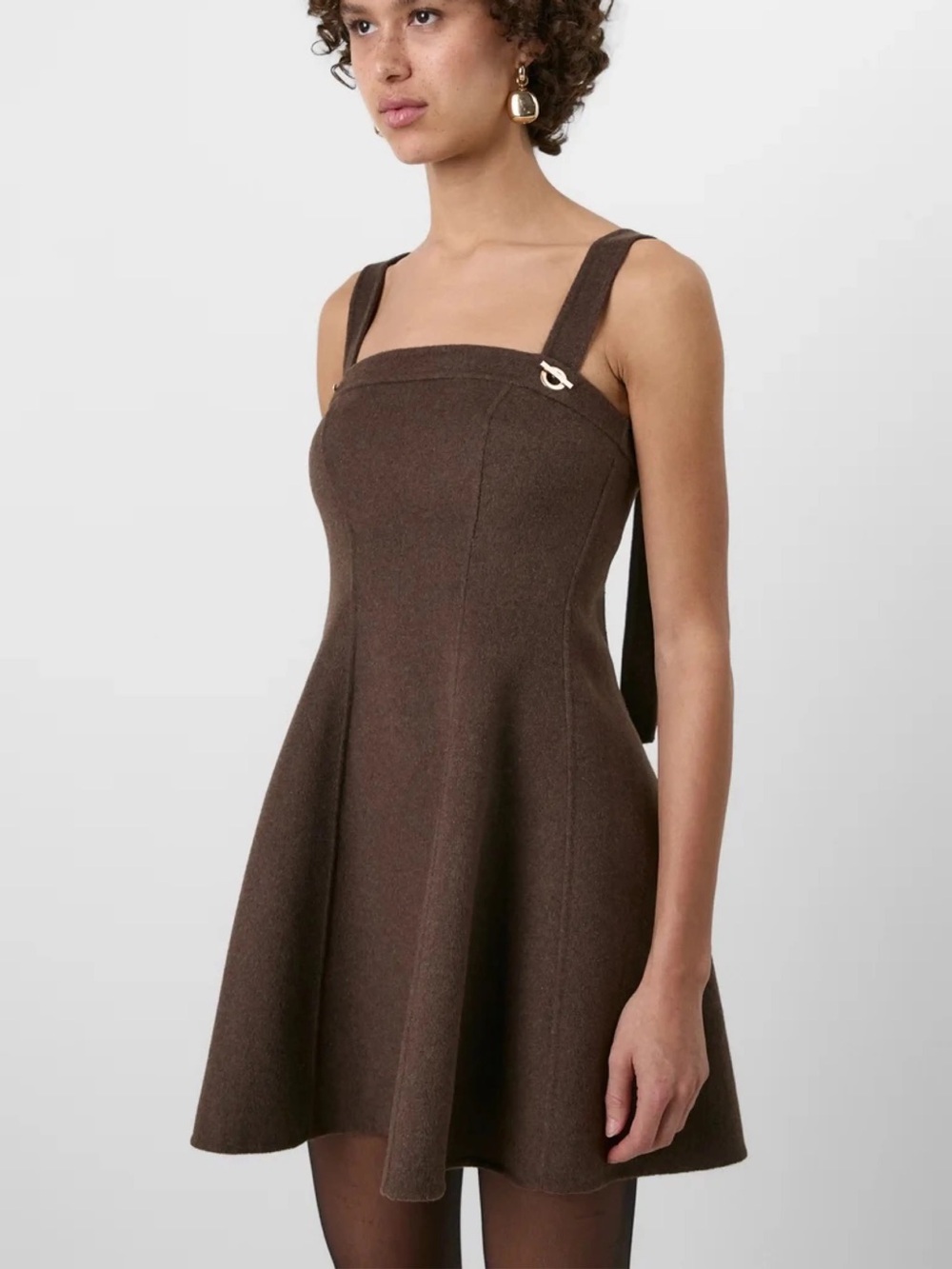 GAP × Cult Gaia Wool Mini Dress in Woodsy Brown 4